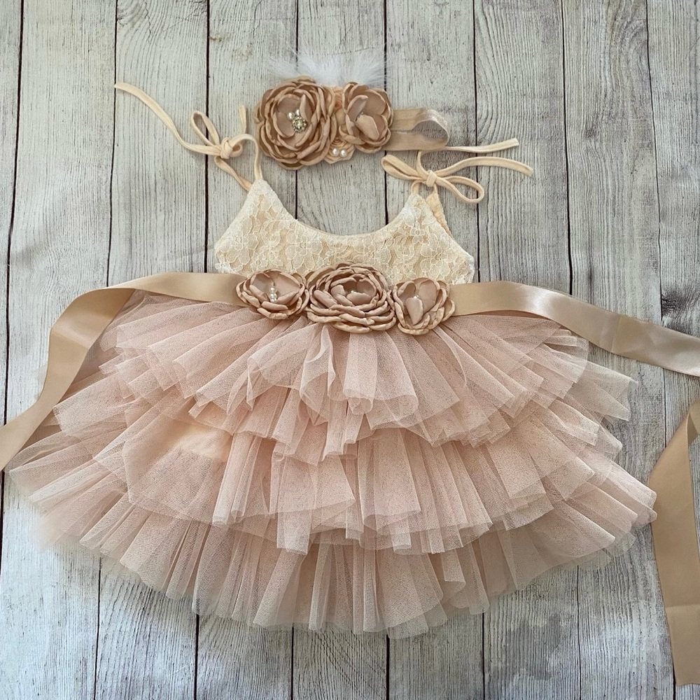 Champagne baby dress